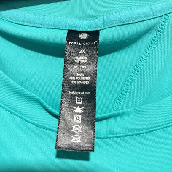 YOGALICIOUS Jade Open Back Long Sleeve Active Workout Yoga Top Plus Size 3x NWT - Picture 3 of 7